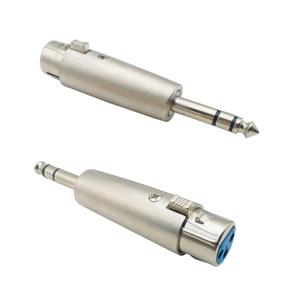 iYueMps 2pcs XLR to 6.35mm Jack TRS Adapter XLR Female to 1/4 inch Male Stereo Cable Coupler Gender Changer Microphone Converter Connector - Image 2