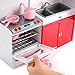 Gourmet Red Doll Modern Kitchen Mini Toy Playset with Lights and Sounds, Perfect for 12 Inch Dolls