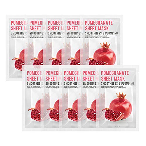 [Pack of 10] EUNYUL Purity Facial Sheet Mask Pack Pomegranate x 10pcs Korean Skincare Hydrating & Nourishing & Natural Ingredients for All Skin Type