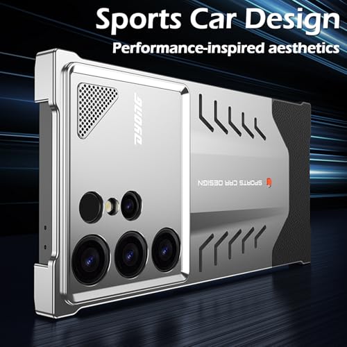 Image of Case for Samsung Galaxy S24 Ultra, Aluminum Alloy Snap-On Heat Dissipation Protective Case, Frameless Design, Superior Heat Dissipation, and Shockproof Features,Gray