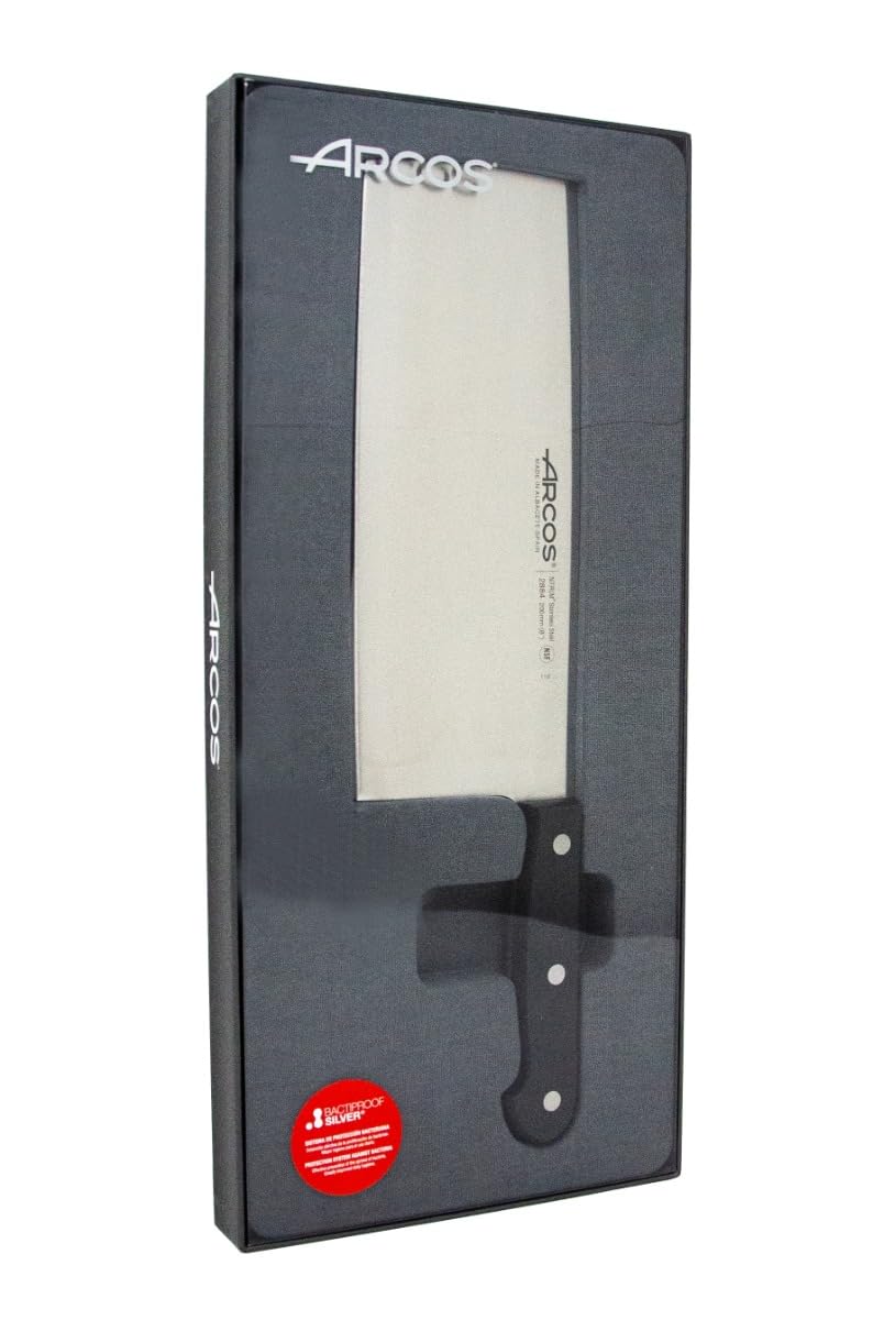 Arcos Fleischermesser Nitrum Edelstahl mit 20 cm Klinge - Ergonomischer Griff aus Polyoxymethylen, Ideal für Langanhaltenden und Schweren Gebrauch - Schwarz, Serie Universal