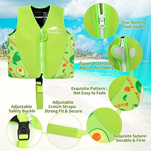 Gogokids Kids Swim Vest Float Jacket - Child Boys Girls Swimming Jacket Swimming Vest Neoprene Swimsuit for Children Swimming Learning, 1-6 Years