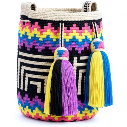 Image of WYOU Designer Collection Wayuu Hand-Woven Macrame Purse, Raffia Handbag, Classy Summer Crossbody Bags for Women, Medium