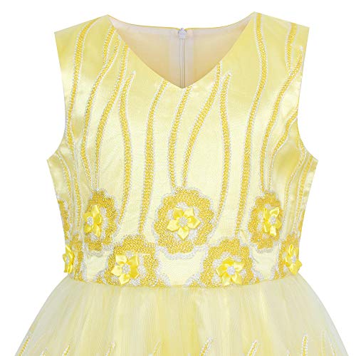 Sunny Fashion Girls Dress Tulle Bridal Lace with Flower Detailing Purple 4-143