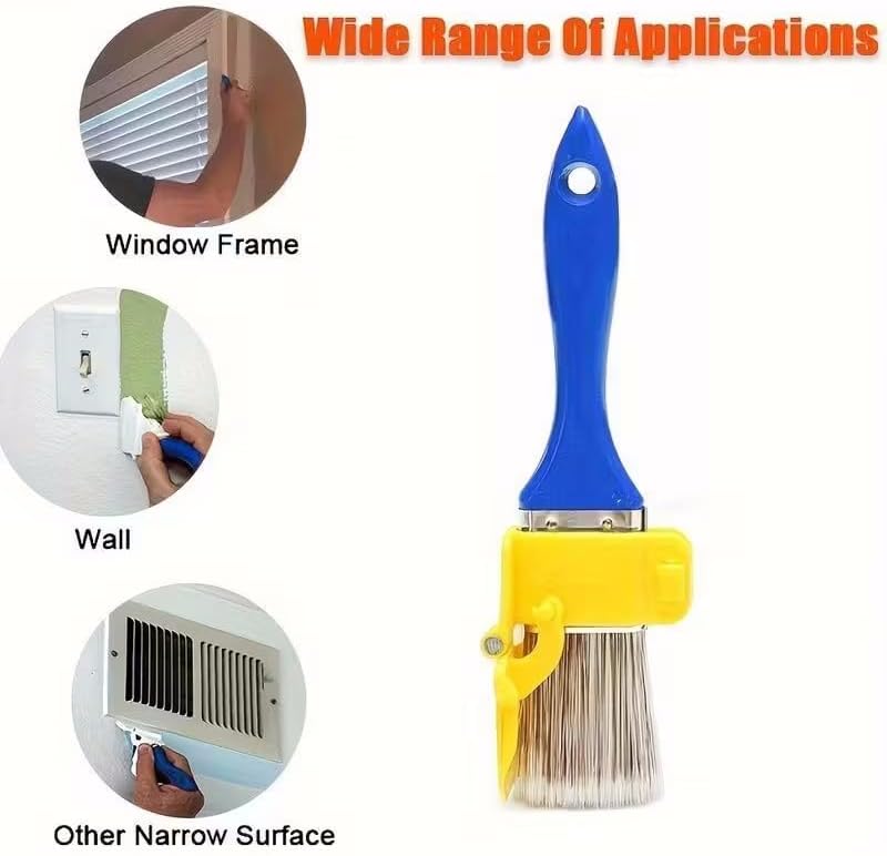 Multi-Purpose Edge Painting Brush, No-Battery Needed Manual Paint Brush, Plastic Handheld Clean-Cut Painter's Tool, Blue