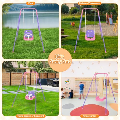 Image of 4-in-1 Toddler Swing Set & Baby Jumper and Bouncer for Toddlers | Foldable Baby Swing Stand for Outdoor /Indoor Play, Easy to Assemble and Store for Ages 6 Months to 10 Years Old