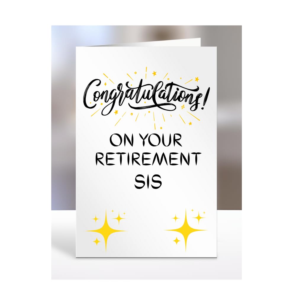 Congratulations on your retirement Sis Card, Gifts for Men, Women, Presents for Retired Man, Woman or Person, Greetings Card, Retire, A5-124_167 โ image 1