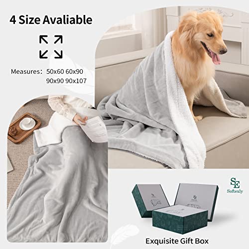 Se Softexly Grey Sherpa Blanket For Bed, Fuzzy Fluffy Flannel Plush Blanket Twin Size, Velvet Fleece Throw Blanket For Living Room/Bedroom, Soft Cozy Throw For Couch Sofa(Light Grey, 60"X 80") #TOP7