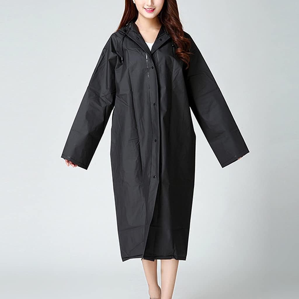 Semi-Transparent GrindingThickening ResinWomen Raincoat Outdoors Waterproof Rain Coat Camping Rainwear(L Code)