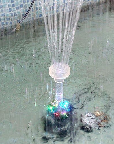 Plastic Mini Fountain Pump, Nozzles And Three Colors LED Lights, PL35-20