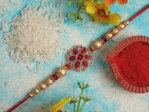 Brother Rakhi with Greeting Card | Rakhi Thread | Rakhi Gifts for Brother, Sister, Bhaiya, Bhabhi for Indian Rakhi Raksha Bandhan Festival (K11)3