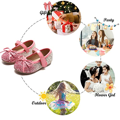 Image of Felix & Flora Toddler Flower Girl Dress Shoes - Girl Ballet Flats Party School Shoes Wedding