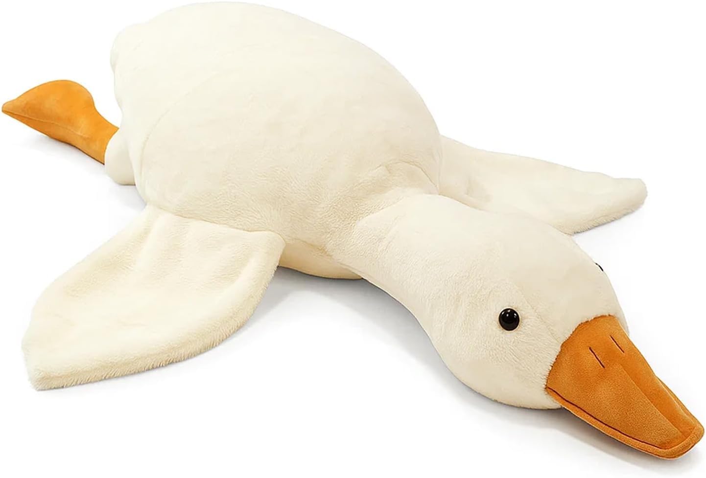 Bodeshis 1Pcs Giant Goose Plush Doll, 50cm Soft Stuffed Pillow, White Goose Cushion for Home Decor, Travel & Office Relaxation