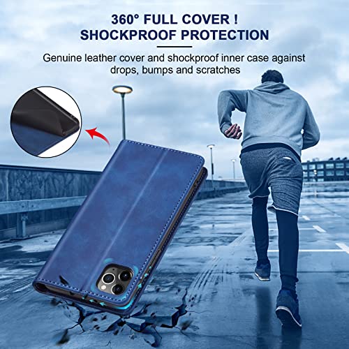 Image of Jasonyu Flip Wallet Case for iPhone 11 Pro Max,Blue