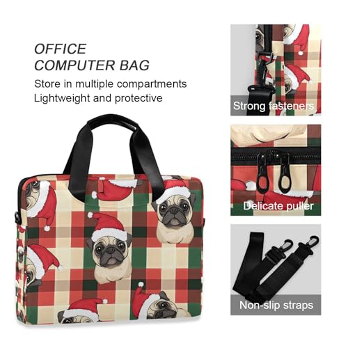 Funda para portátil ALAZA con diseño de pug navideño 13-15.6 pulg miniatura 5