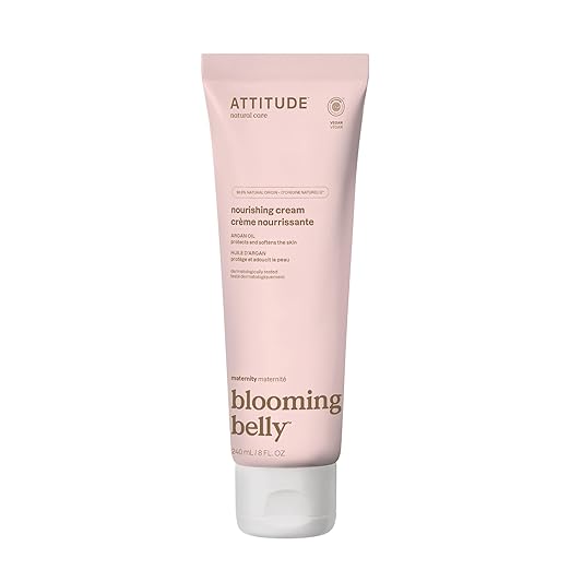 ATTITUDE Pregnancy Nourishing Body Cream, EWG Verified, Dermatologically Tested, Plant and Mineral-Based, Vegan Maternity Products, Argan Oil, 8 Fl Oz