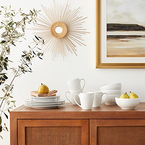 Elle Décor Amelie Round Dinnerware Set – 16-Piece Porcelain Dinner Set W/ 4 Dinner Plate, 4 Salad Plates, 4 Bowls & 4 Mugs – Unique Gift Idea Any Special Occasion Or Birthday #TOP6