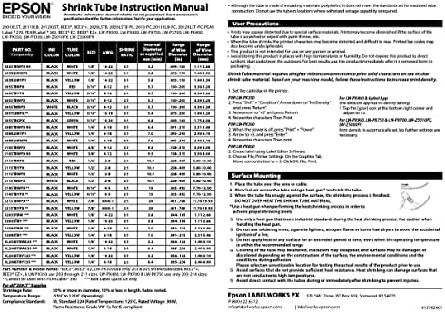 Epson LABELWORKS 211STBYPX Tape Cartridge - Black on Yellow Shrink Tube Industrial Label Maker Tape - AWG 2-8, 1/2" (11MM) Wide, 8 ft (96") - Image 8