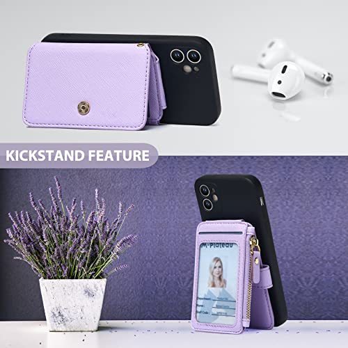 Image of M-Plateau Phone Wallet Stick On, Credit Card Holder for Women Attachable Sticker,Phone Card Holder Compatible with iphone 14 pro case and Most Smartphones (Purple)