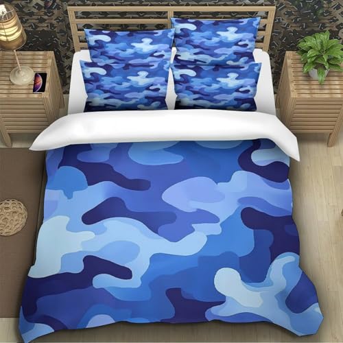 Housse de Couette Oiseaux Bleus Hypoallergénique et Microfibre Résistante