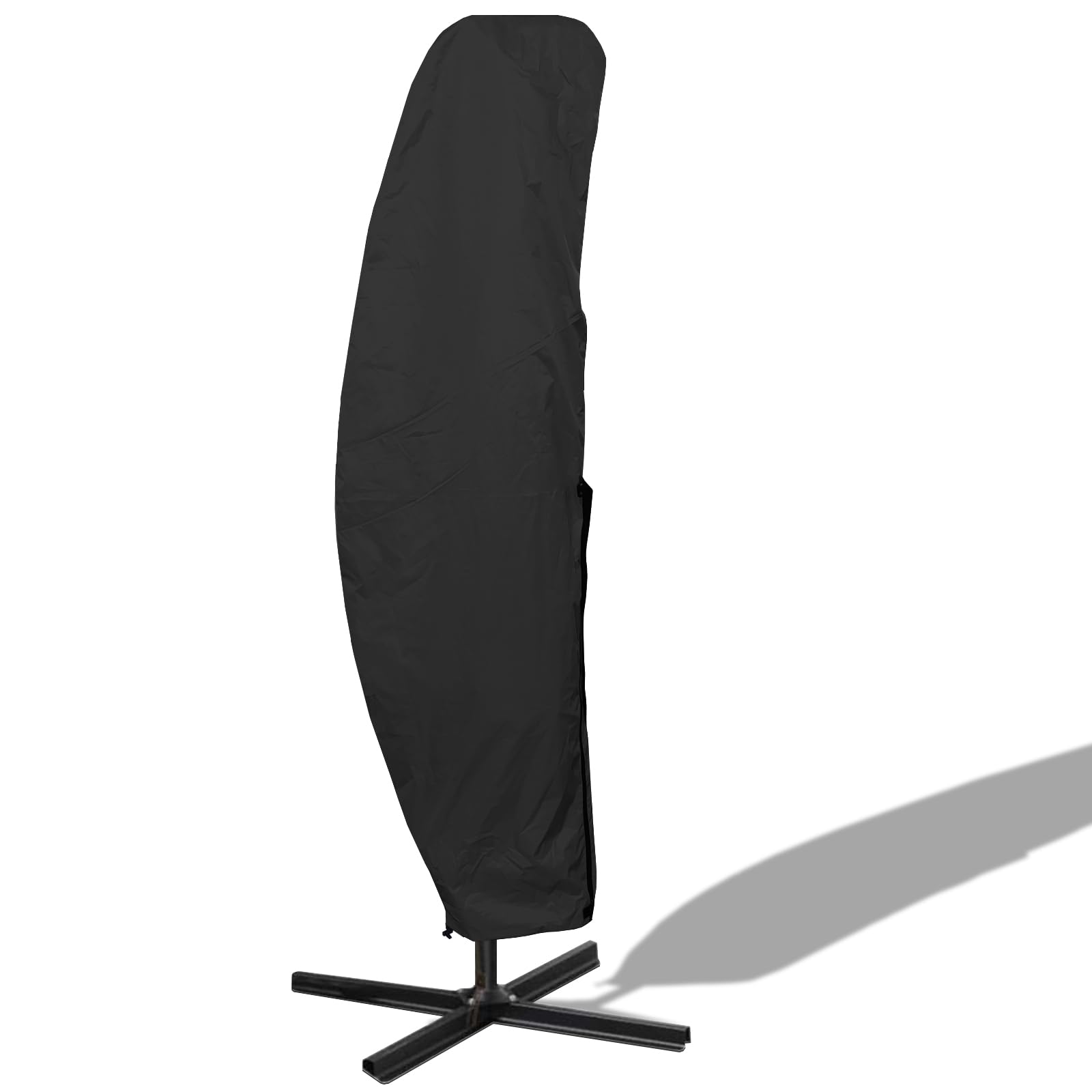 D&ONEHOS Patio Umbrella Cover for Outdoor Umbrella 7.5-11.5 Ft Offset Umbrella, Outdoor Waterproof Cantilever Parasol Cover with Zipper and Rod, Black