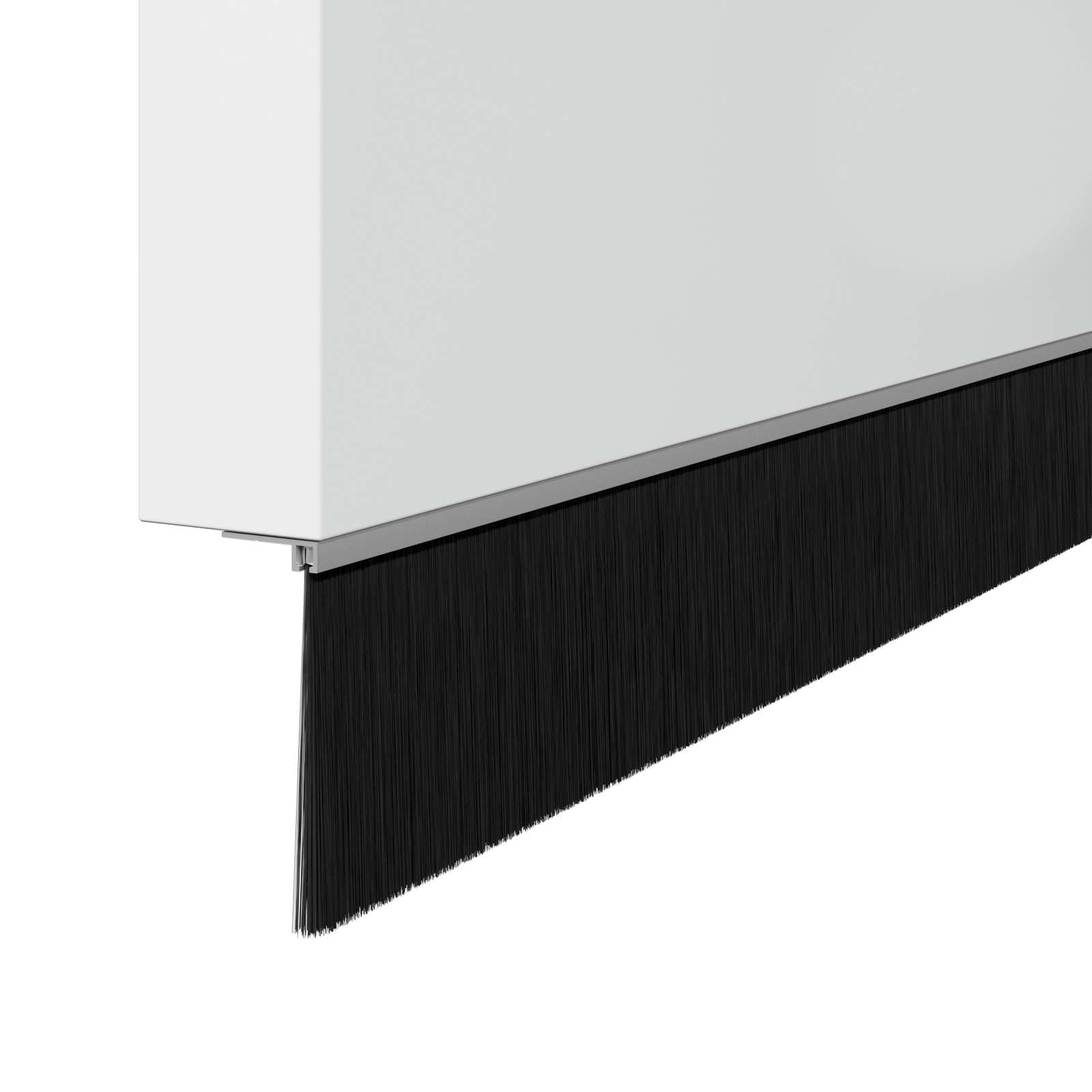 2 x uszczelka szczotkowa do drzwi, 100 cm, srebrna, stoper przeciągów do drzwi wewnętrznych, aluminiowa uszczelka do drzwi do nakładania, izolacja akustyczna