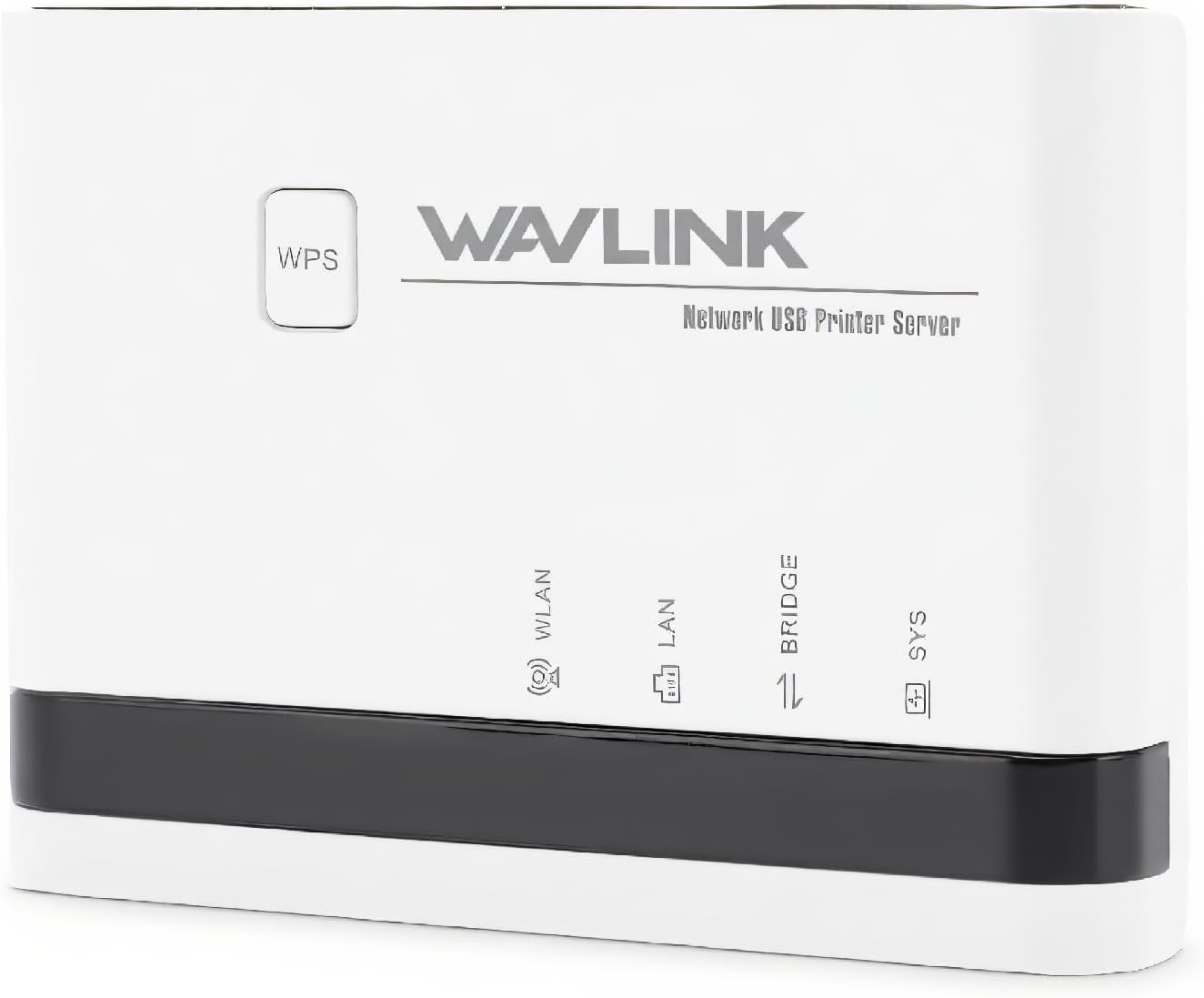 GOWENIC USB Print Server, Ethernet to USB 2.0 Network Print Bridge, Wired and Wireless Standalone LAN Mode, Plug and Play Supports 4 Printers, Compatible with PC