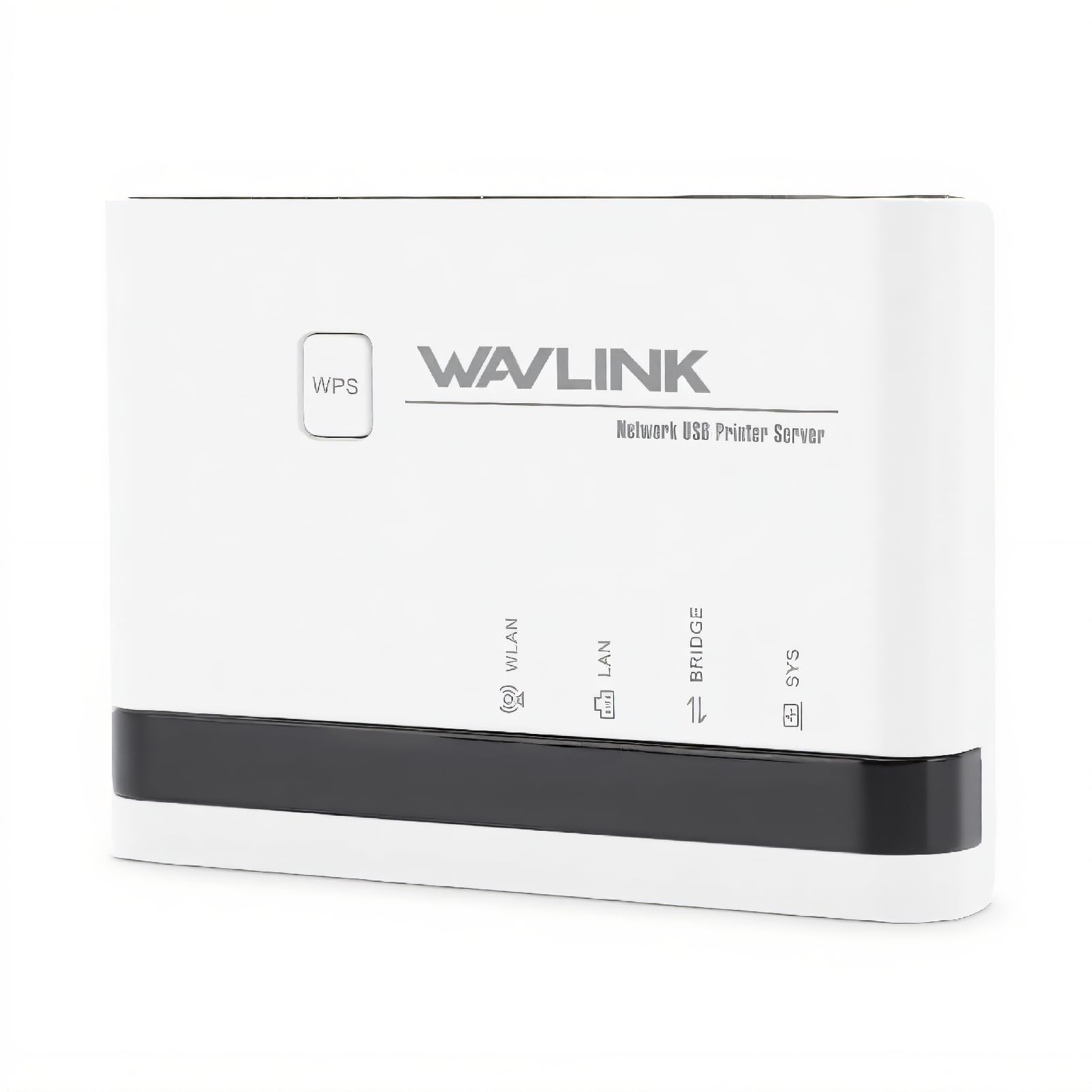 Wireless Print Server for Sharing 4 USB Printers, 10/100Mbps LAN Bridge Sharing Wired Wireless Standalone Modes USB 2.0 Print Server Plug and Play (US)