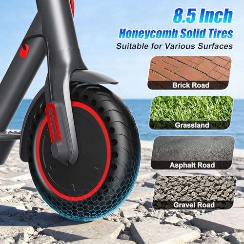 OBX Electric Scooter Adults, 500W Motor, 8.5″ Solid Tires,