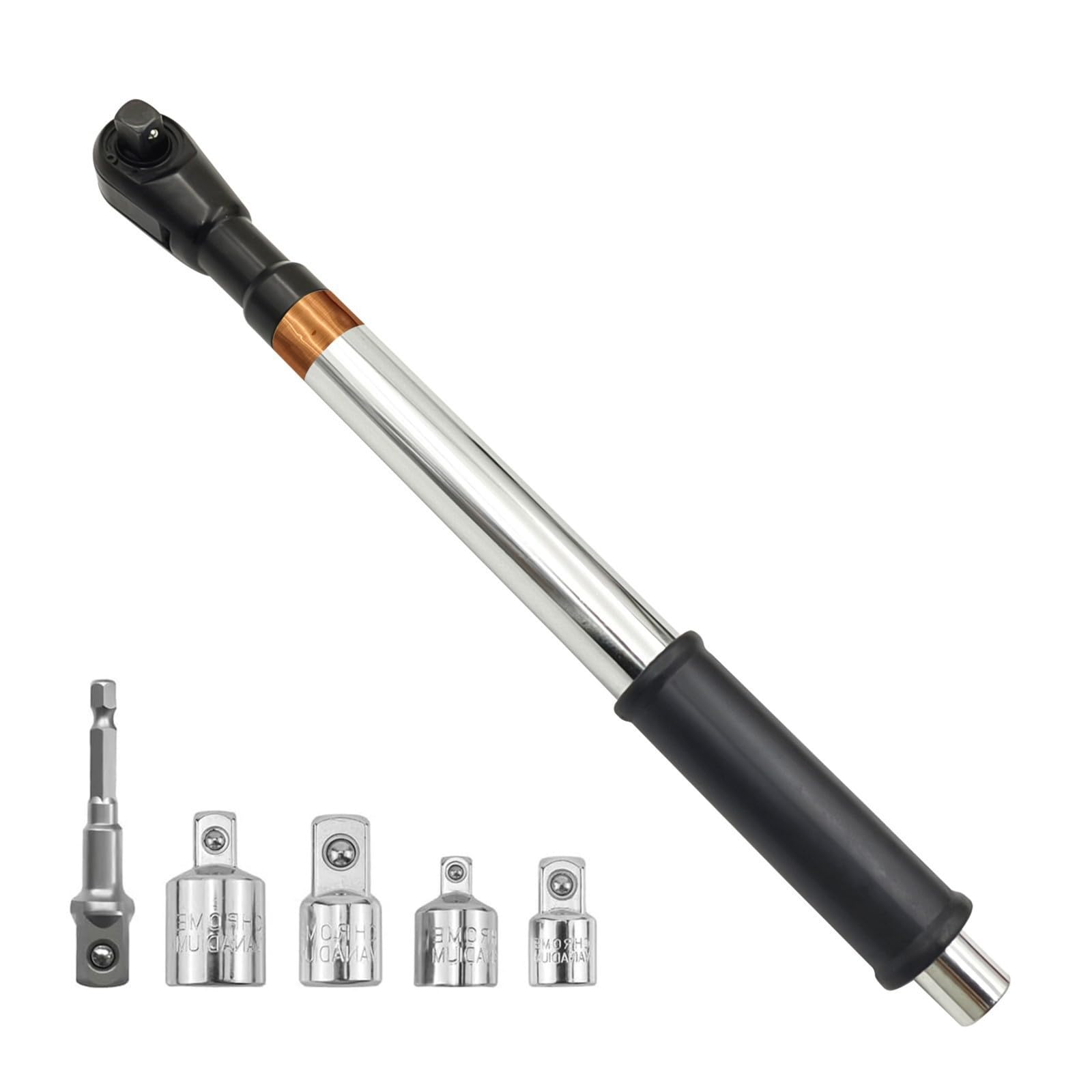 Msioytog Extended Reach Ratcheting Spanner Electric Dual-Function Operate with Rustproof Metal Grip for Equipment Maintenance Electric Ratcheting WrenchExtended RodMetal Grip