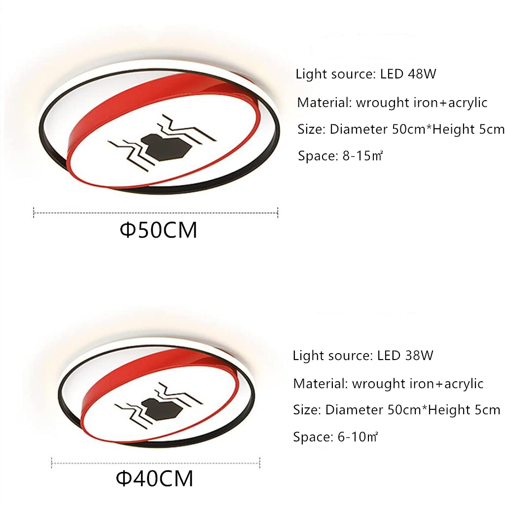 Lampada Soffitto A LED Con Telecomando - Design Spiderman, Dimmable 3000-6500K Per Cameretta