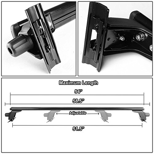 54 Inches Adjustable Pair Of Aluminum Top Cross Bar Cargo Roof Racks #TOP3