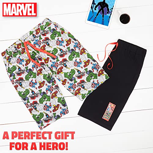 Marvel Men Shorts Pack of 2 Mens Joggers Pyjama Bottoms2