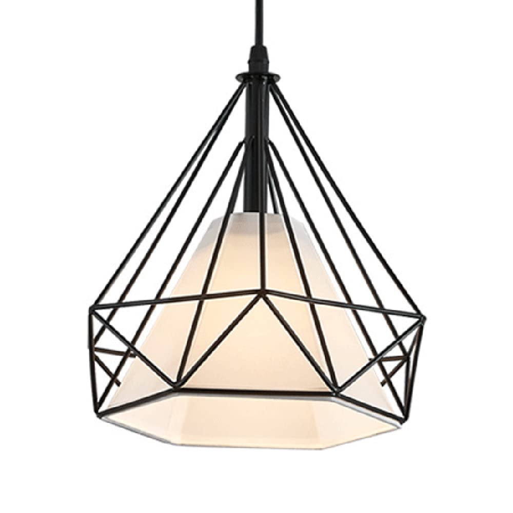 RCIDOS Luces Colgantes Industriales Elegantes Lámpara Suspensión Hueca Estilo Nórdico Lámpara Colgante Diamante Un Solo Cabezal Accesorio Iluminación Techo De Metal Romántico para Restaurantes Comida