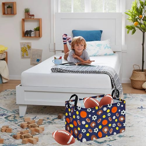 Image of MAIZMZ Kids Hamper Storage Bins Organizer Toy Box Laundry Basket Large Canvas Collapsible Chest for Home /Dorm /Kitchen /Pet /Office /Closet /Shelf /Gift Baskets