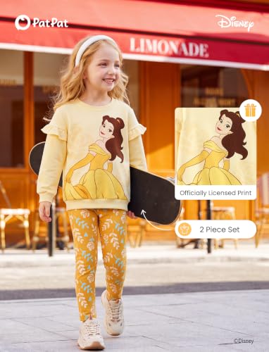 Image of Disney Girls Clothes Long Sleeve Sweatshirt Leggings Outfit 2 Piece Set