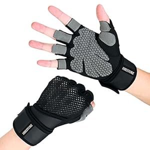 HBESTORE Weight Lifting Gloves, Gym Gloves Workout Gloves with Wrist Wrap Support, Fitness Exercise Gloves for…