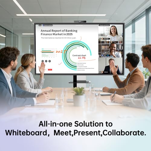 Image of Horion (55 inch Board+Conference Camera ), 4K Smart Board,55 inch UHD Electronic Whiteboard Touch Screen Interactive Smart board Wireless Display, 40-Point, Android 13.0 & Windows, Classroom /Office /Conference