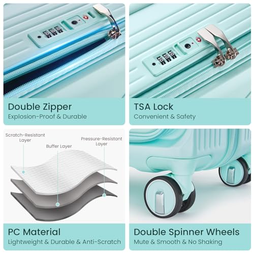 Luggage Sets 3 Piece(20/24/28), Expandable Hard Shell Suitcases with Spinner Wheels and TSA Lock 7