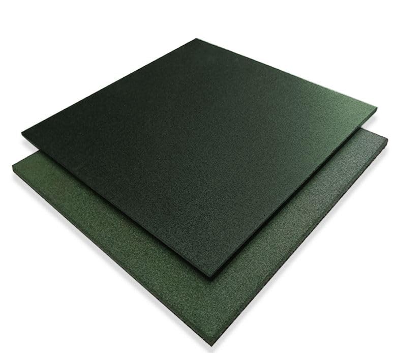 Pavimentos Arquiservi - Suelo de Gimnasio - 100x100x1,5 cm - Loseta de Caucho 100% Reciclado - Color Verde - Protección contra Golpes y Reducción de Ruido - Instalaciones Deportivas