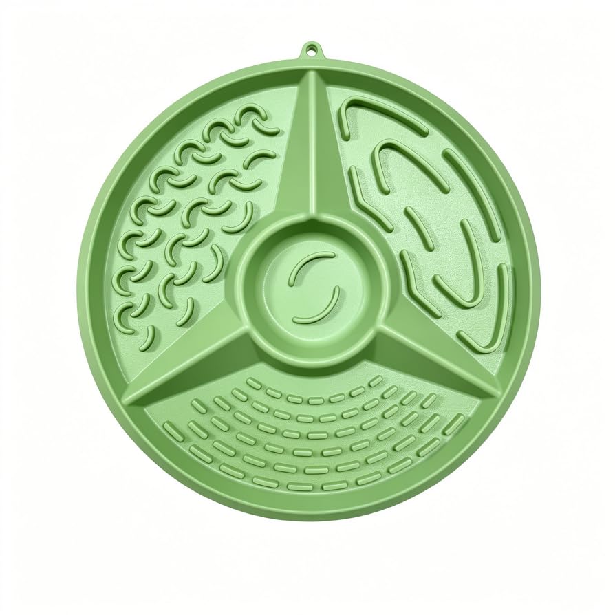 Matcha Green Silicone Lick Mat for Dogs & Cats, As Dog Slow Feeder Bowl & Slow Feeder Dog Bowl for Anxiety Relief, Easy-Clean Food-Grade Silicone, Non-Slip Pet Lick Mat (1 Piece)