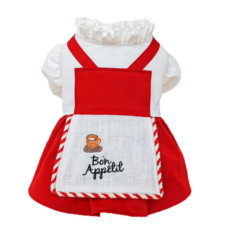 KUTKUT French Lady Red Dress for Small Dogs and Cats, Small Dog Female Sweetie Summer Skirt Dress for ShishTzu, Poodle, King Charls, Pug etc (Size: XL, Chest: 50cm, Back Length: 40cm) (B0C8YQMZ6Z) Amazon Price History, Amazon Price Tracker
