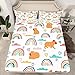 Kids Capybaras Fitted Sheet Full Size Cute Rainbow Capybaras Bed Sheet Set for Boys Girls Teens Bedroom Decor Capybara Stuffed Animal Bedding Set Bed Cover with 2 Pillow Case