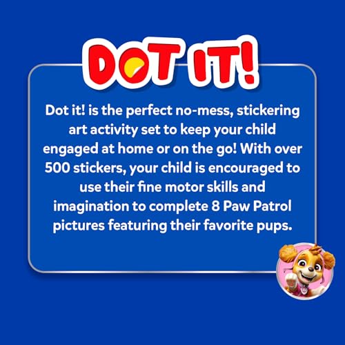 Image of Skillmatics Dot It Sticker Art - PAW Patrol, Mess-Free Fun for Kids, 500+ Stickers, Craft Kits, DIY Scrapbooking Activity, Gifts for Boys & Girls Ages 3, 4, 5, 6, 7