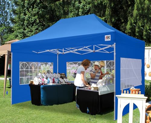 Image of ABCCANOPY Pop up Canopy Tent with Elegant Church Window 10X15,Royal Blue