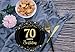 AMNAMN Black and Gold 70th Birthday Party Tableware Set, Napkins and Plates, 70th Birthday Party Decoration, 16 Count
