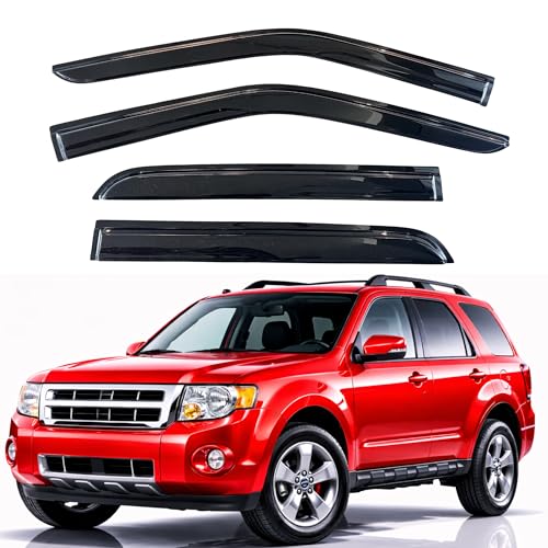 Image of KPY Rain Guards Fit for 2001-2012 Ford Escape & 2005-2012 Ford Escape Hybrid, Out-Channel Window Visors Vent Wind Deflectors 4PC, Car Accessories for 2008-2012 Mazda Tribute, 2005-2011 Mercury Mariner