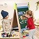 Kinder Spiel-Tafel aus Holz,Doppelseitig Höhenverstellbares Mal-Whiteboard und Staffelei mit Reichhaltigem Zubehör,Geschenk für Kleinkinder,Mädchen und Jungen im Alter von 3,4,8,9 und12 Jahren