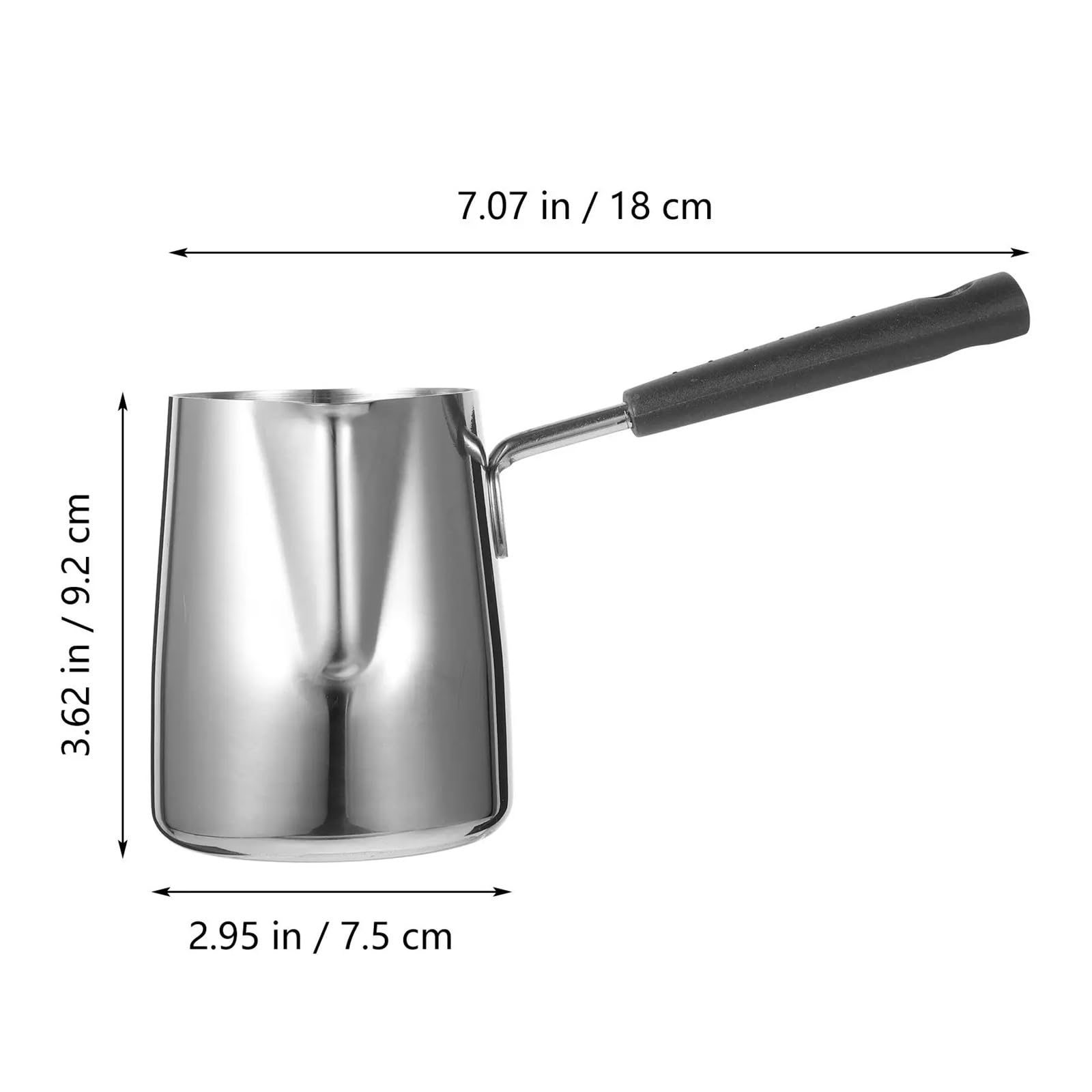 Jarra de leche acero inoxidable 350ml, for máquina café expreso, taza for hacer espuma, con, boquilla puntiaguda, mango ergonómico, 1 ud