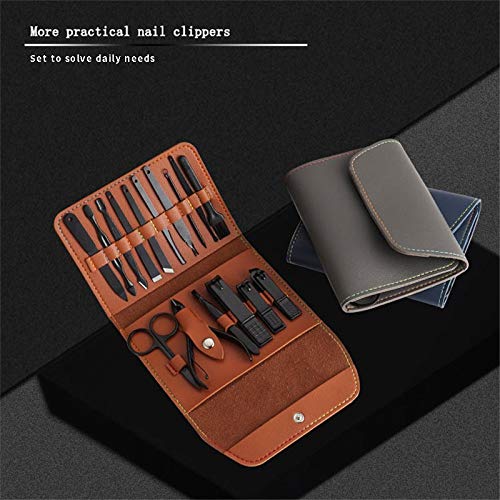 HONGYIFEI2021 Nagelset Professionelle Schwarze Nagelclipper Set 16 stücke Edelstahl Maniküre Pediküre Trimmer Scissor… – Bild 7